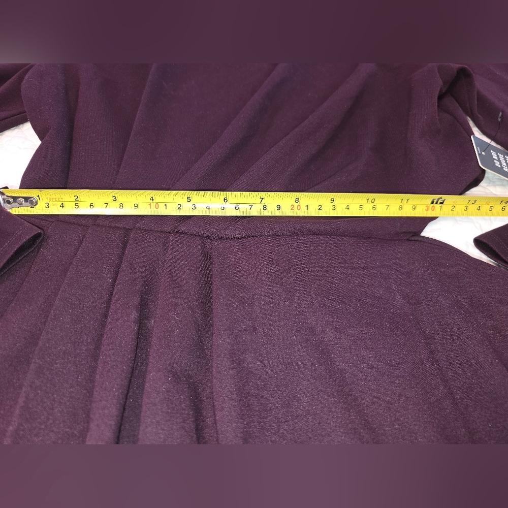 Express NWT Long-Sleeved Ruched Asymmetrical Hem Midi Dress Women's Size Medium - Picture 7 of 13